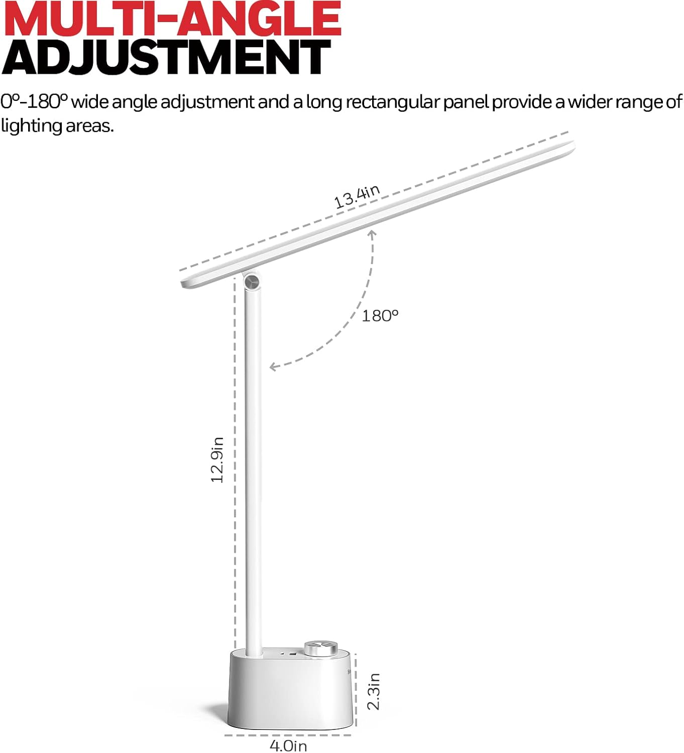 Honeywell Upgraded LED Desk Lamp - H01 Pro Sunturalux™ Foldable Desk Light with USB A+C Charging Ports, 3 Color Modes Dimmable Table Lamp for Home Office Reading(Black)