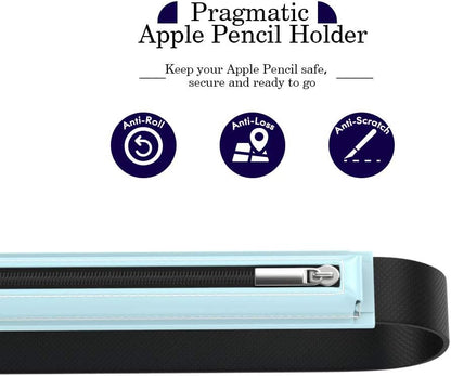 MoKo Pencil Case Fit Apple Pencil Pro, iPencil (USB-C), Apple Pencil 1st/2nd Generation, Stylus Pencil Sleeve PU Leather Zipper Pouch with Elastic Band for 9.7"-12.9" Tablet, Space Gray
