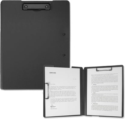 SITHON Foldable Clipboard Folder with Pen Slot, 360° Rotating PP Writing Pad with Dual Low Profile Metal Clips, Durable A4/Letter Size Document Folder for Nurses Classroom Business Office