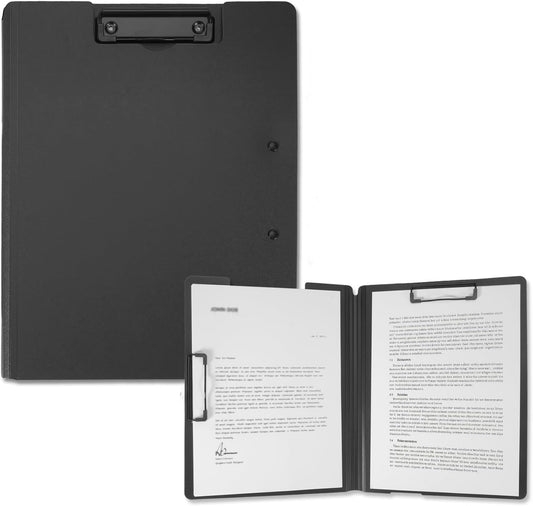 SITHON Foldable Clipboard Folder with Pen Slot, 360° Rotating PP Writing Pad with Dual Low Profile Metal Clips, Durable A4/Letter Size Document Folder for Nurses Classroom Business Office