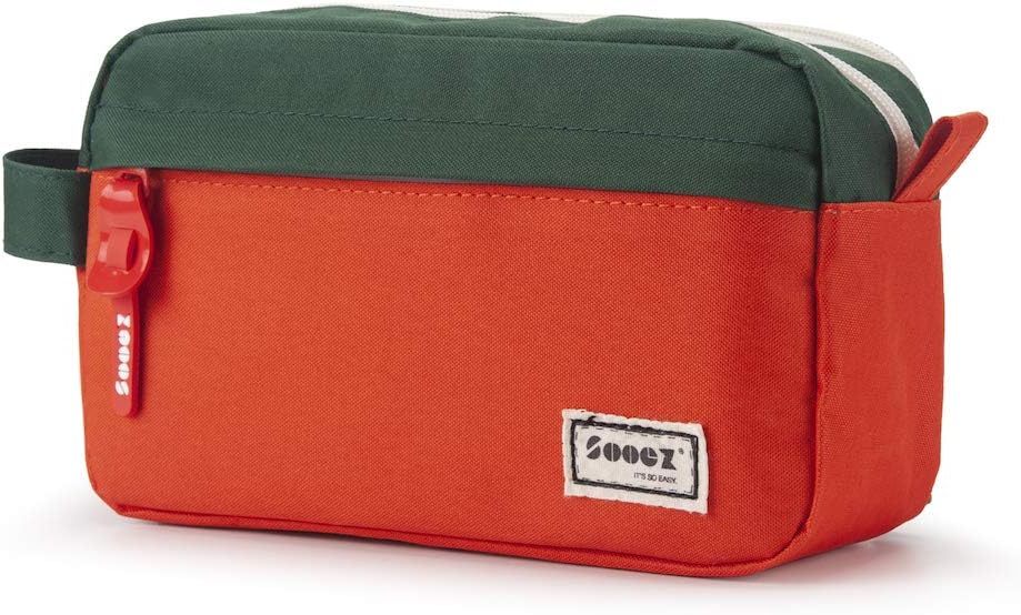 Sooez Original High Capacity Pencil Case, Big Pencil Bag Pouch Box Organizer Pen Case, Aesthetic Supply for Girls Adults, Portable Journaling Supplies with Easy Grip Handle & Loop, Mint Green