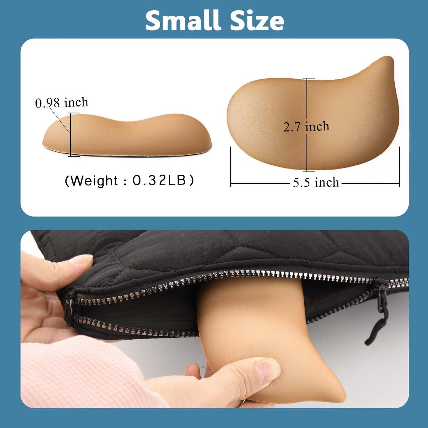 Ergonomic Mouse Wrist Rest Pad, Small Gel Mouse Keyboard Support Cushion Non-Slip Base, for Easy Typing and Wrist Pain Relief Office Computer, Laptop, PC Gaming (Blue)