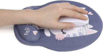 RICHEN Keyboard Wrist Rest and Mouse Pad with Wrist Support, Memory Foam Set for Gaming and Office, Comfortable & Lightweight for Easy Typing & Pain Relief (White Butterflies)