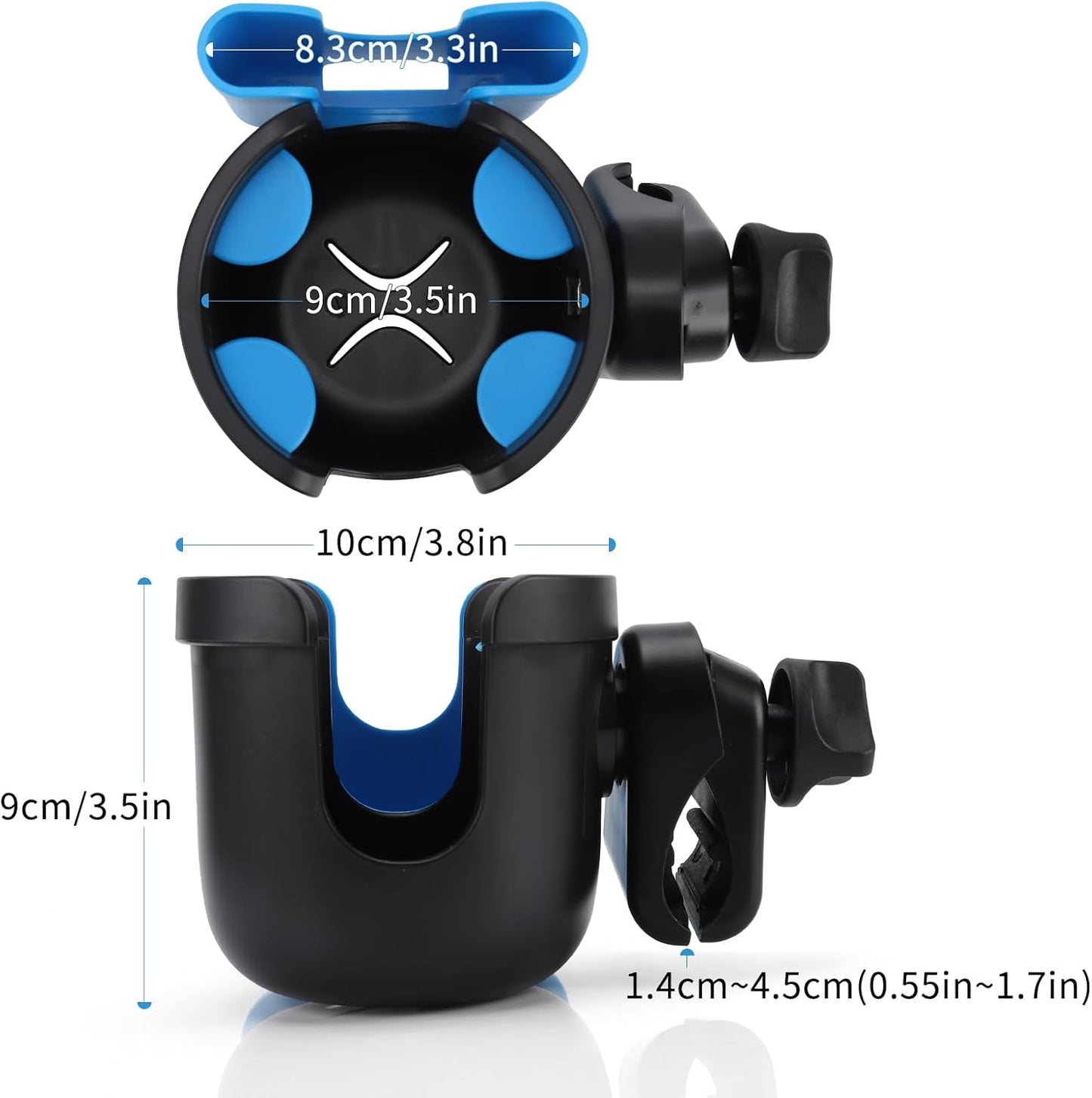 Accmor 2-in-1 Walker Cup Holder with Phone Holder, Wheelchair Cup Holder, Rollator Cup Holder, Cup Phone Holder for Walker, Wheelchair, Rollator, Mobility Scooter