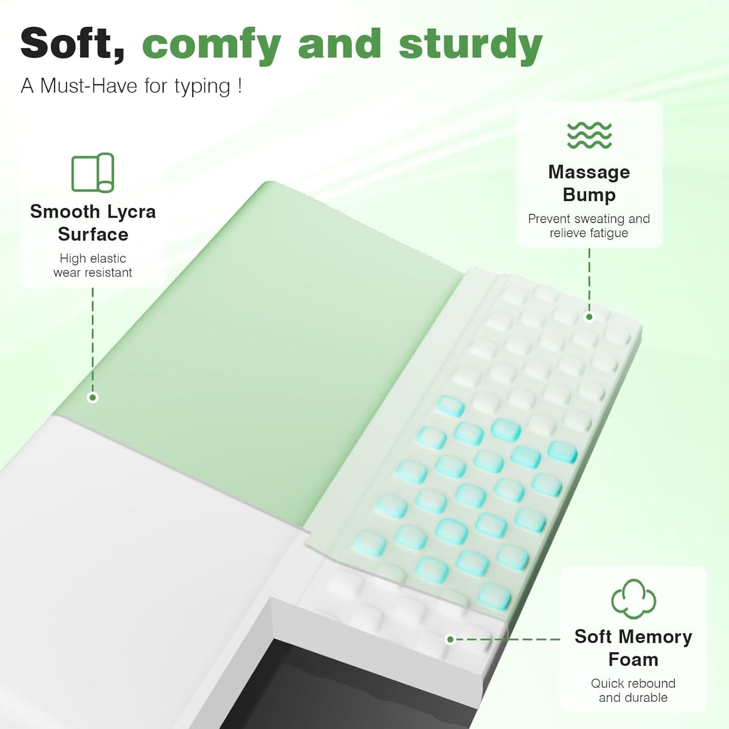 Ospelelf Tilt Keyboard Stand with Wrist Rest, Comfy Ergonomic Keyboard Riser Holder for Office Home
