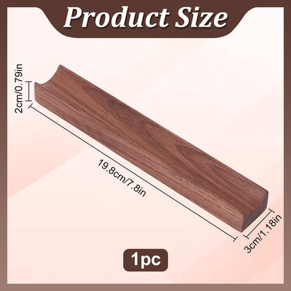 PLIGREAT Single Walnut Wood Pen Tray Wooden Desk Pencil Organizer Holder Minimalist Single Pen Rest for Office Stationery Desk Decor Retro Home Bedroom Decoration, 7.87x1.18x0.78inch