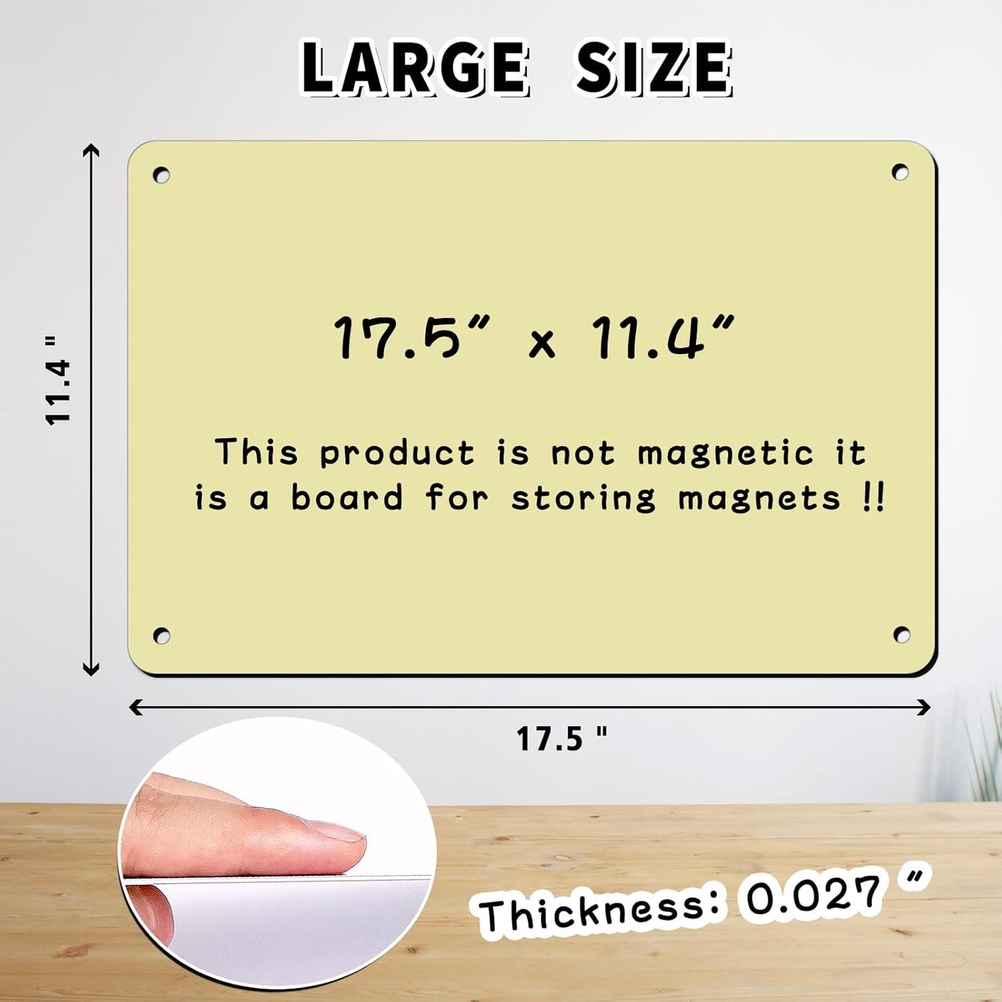 2Pack Magnetic Board 17.5" x 11.4" Magnet Bulletin Board is Suitable for displaying Notes, Photos,Magnetic Letters,Suitable for Walls, refrigerators, cabinets, etc