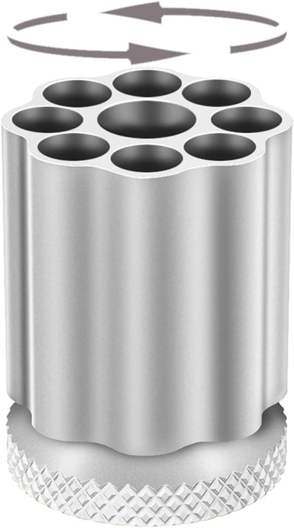 Rotating Revolver Pen Holder, Gun Cylinder Pen Holders, Favorite Pencil Holder and Perfect Stationery Supplies (Black)