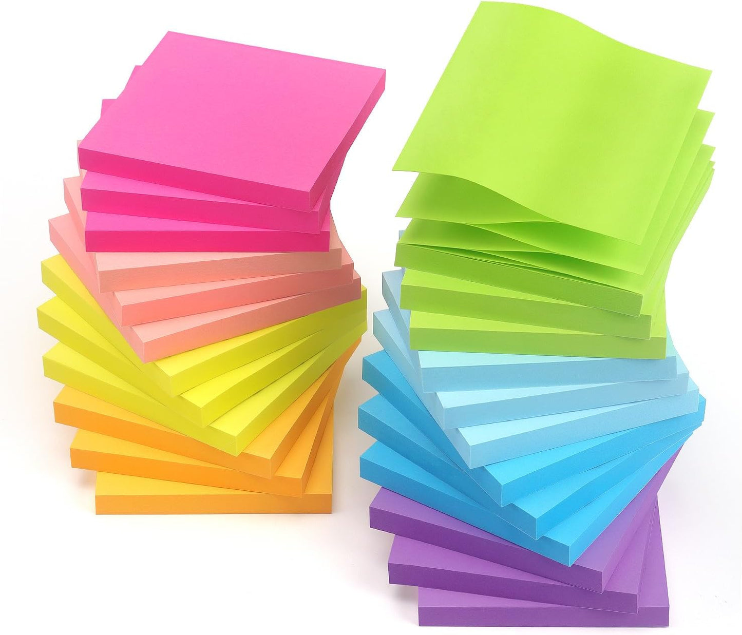Phthdoty 8 Pads Pop Up Sticky Notes 3x3 Refills Bright Colors Self-Stick Notes Pads Super Adhesive Sticky Notes Great Value Pack