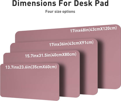 Aothia Non-Slip Waterproof PU Leather Desk Pad Protector for Mouse, Writing Desk, Office, Home, Laptop Blotter, 23.6" x 13.7", Black - Colors B