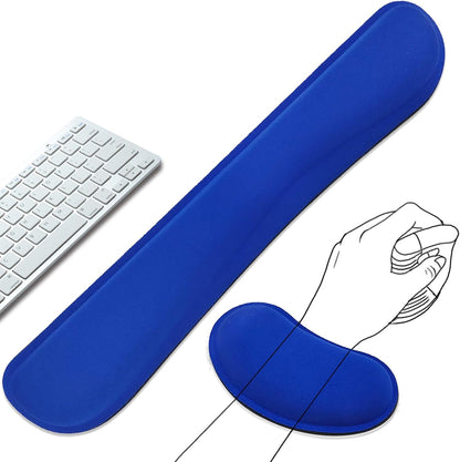 Keyboard Wrist Rest and Mouse Wrist Rest Set - Ergonomic Memory Foam Wrist Cushion - for Wrist Support on Computer, Laptop, Office, Playing Games, Typing Relieves Wrist Pain Rose Red
