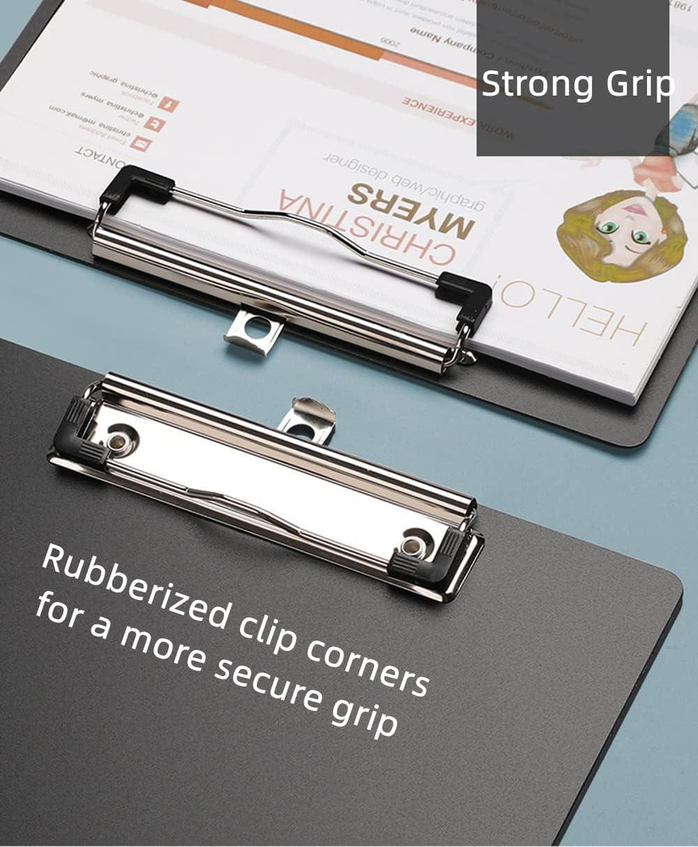 Clipboard Folder, 6 Pack A4 Foldable Clipboards File Folder Flip Writing Pad for Memo Form Document & School Office Work - Black