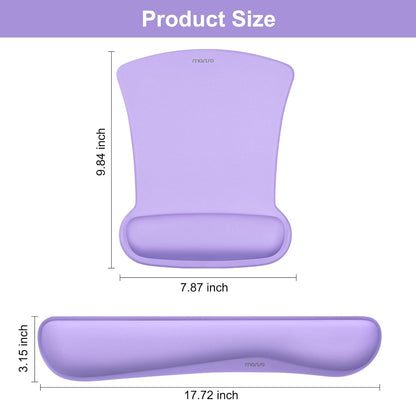 MOSISO Wrist Rest Support for Mouse Pad & Keyboard Set, Ergonomic Mousepad Non-Slip Base Home/Office Pain Relief & Easy Typing Cushion with Neoprene Cloth & Raised Memory Foam, Black