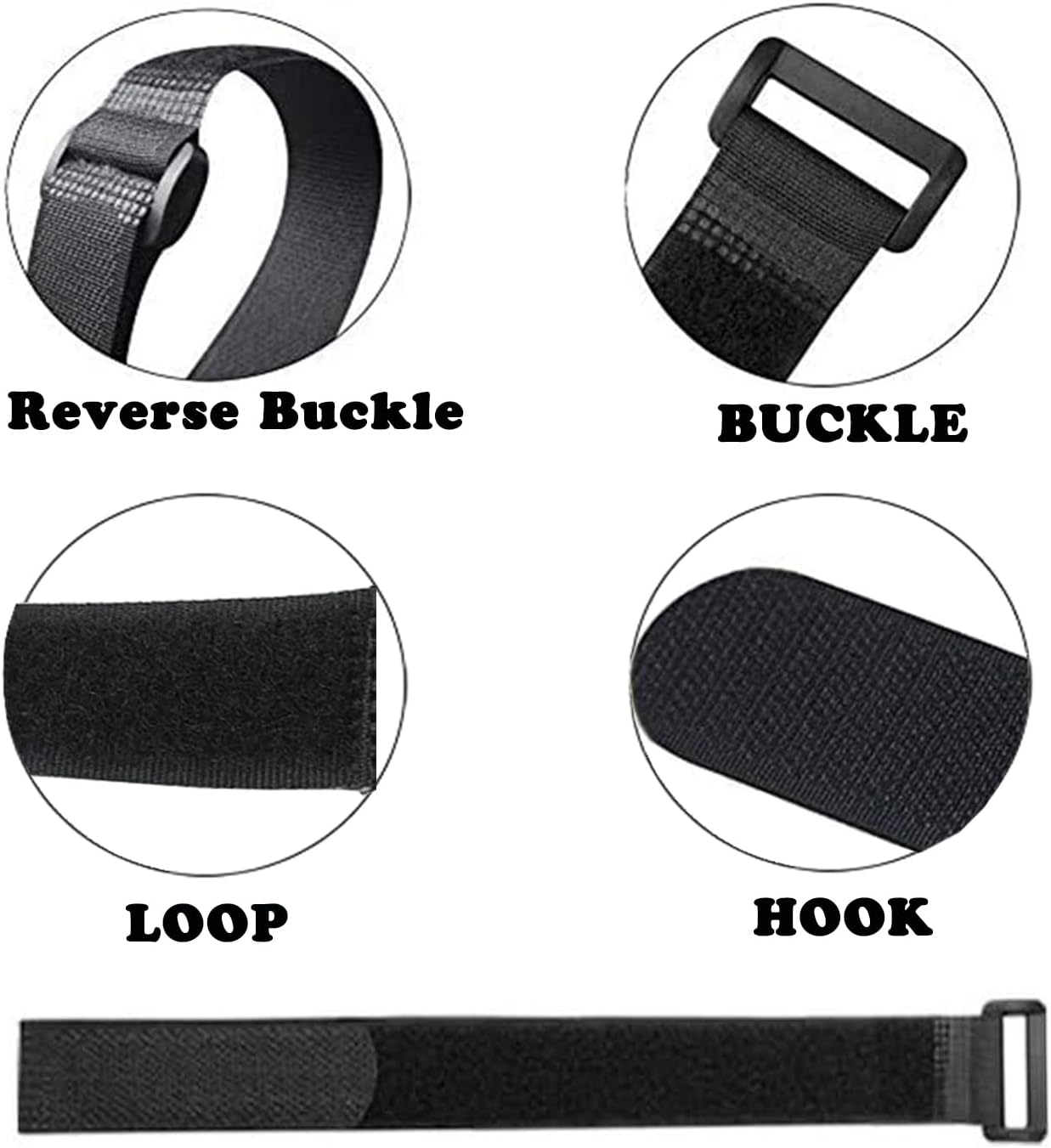 20 Pack (12 x 1 Inch) Reusable Fastening Cable Straps,Adjustable Multi-Purpose Hook and Loop Straps Nylon Cable Ties for Wire Cable Management Home Office Garage Outdoor Organization