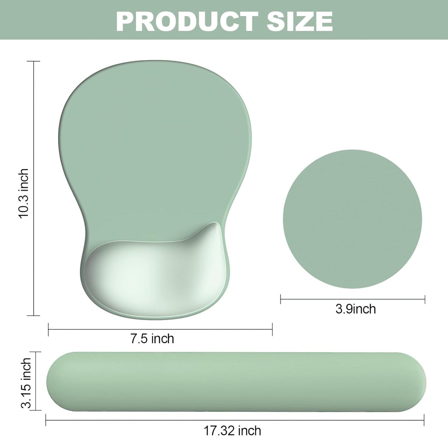 Ergonomic Mouse Pad with Wrist Rest and Keyboard Wrist Rest, Gel Mousepad and Wrist Rest for Computer Keyboard, Pain Relief, Non-Slip PU Base, Mouse Pad with Wrist Support for Gaming, Office, Brown