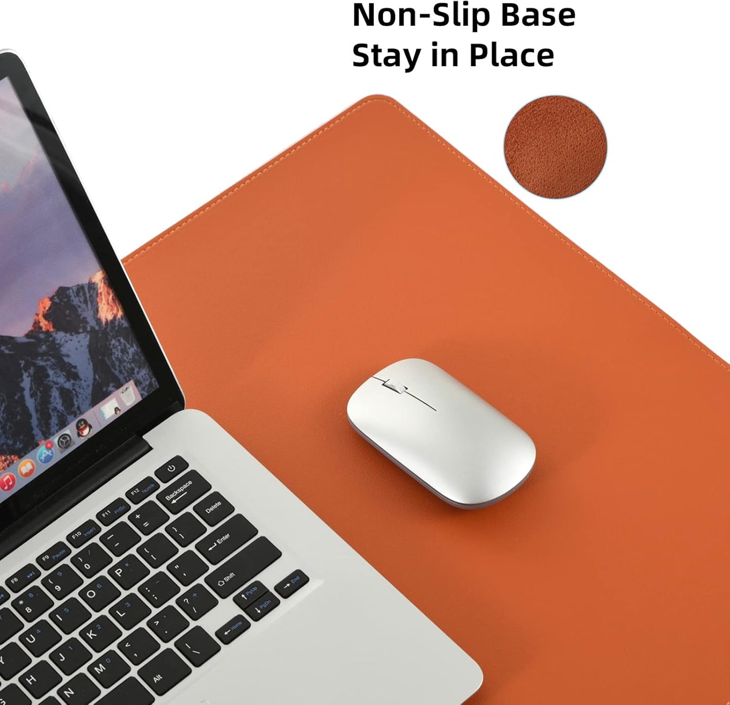 Leather Desk Pad,Wolaile 36x17 inch Large Mouse Pad,Waterproof Non-Slip Writing Desk Blotter,Computer Mat Desktop Protector for Office Home,Black