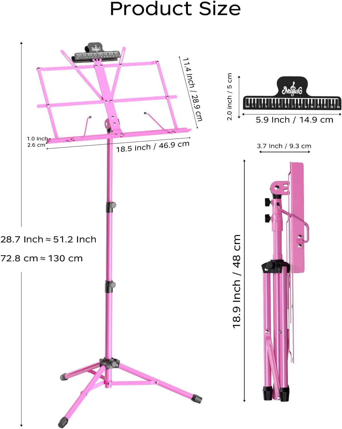 K KASONIC Music Stand, 2 in 1 Dual-Use Folding Sheet Music Stand & Desktop Book Stand, Portable Lightweight with Music Sheet Clip Holder Carrying Bag