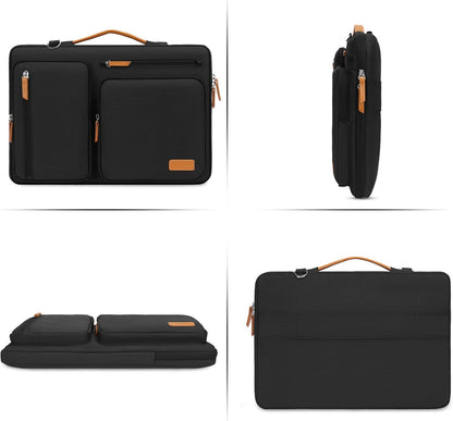 MOSISO 360 Protective Laptop Shoulder Bag,15-15.6 inch Computer Bags Compatible with MacBook Pro 16 inch, HP, Dell, Lenovo, Asus Notebook,Side Open Messenger Bag with 4 Zipper Pockets, Gray
