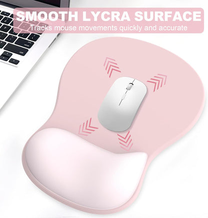 Ergonomic Mouse Pad with Wrist Rest and Keyboard Wrist Rest, Gel Mousepad and Wrist Rest for Computer Keyboard, Pain Relief, Non-Slip PU Base, Mouse Pad with Wrist Support for Gaming, Office, Brown