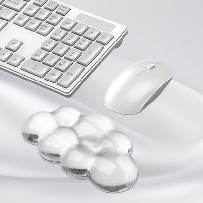 Gel Cloud Keyboard and Mouse Wrist Rest, Cute Wrist Support and Arm Support Keyboard Rest for Keyboard and Mouse Typing Pain Relief，Suitable for Office/Computer/Laptop/Gaming（White）