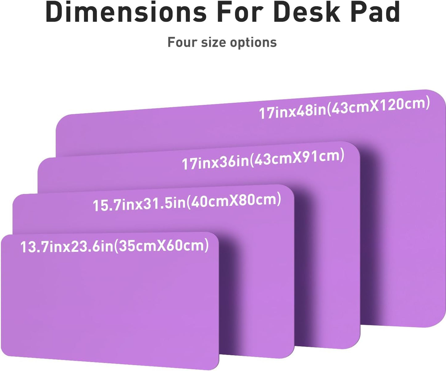 Aothia Non-Slip Waterproof PU Leather Desk Pad Protector for Mouse, Writing Desk, Office, Home, Laptop Blotter, 23.6" x 13.7", Black - Colors B