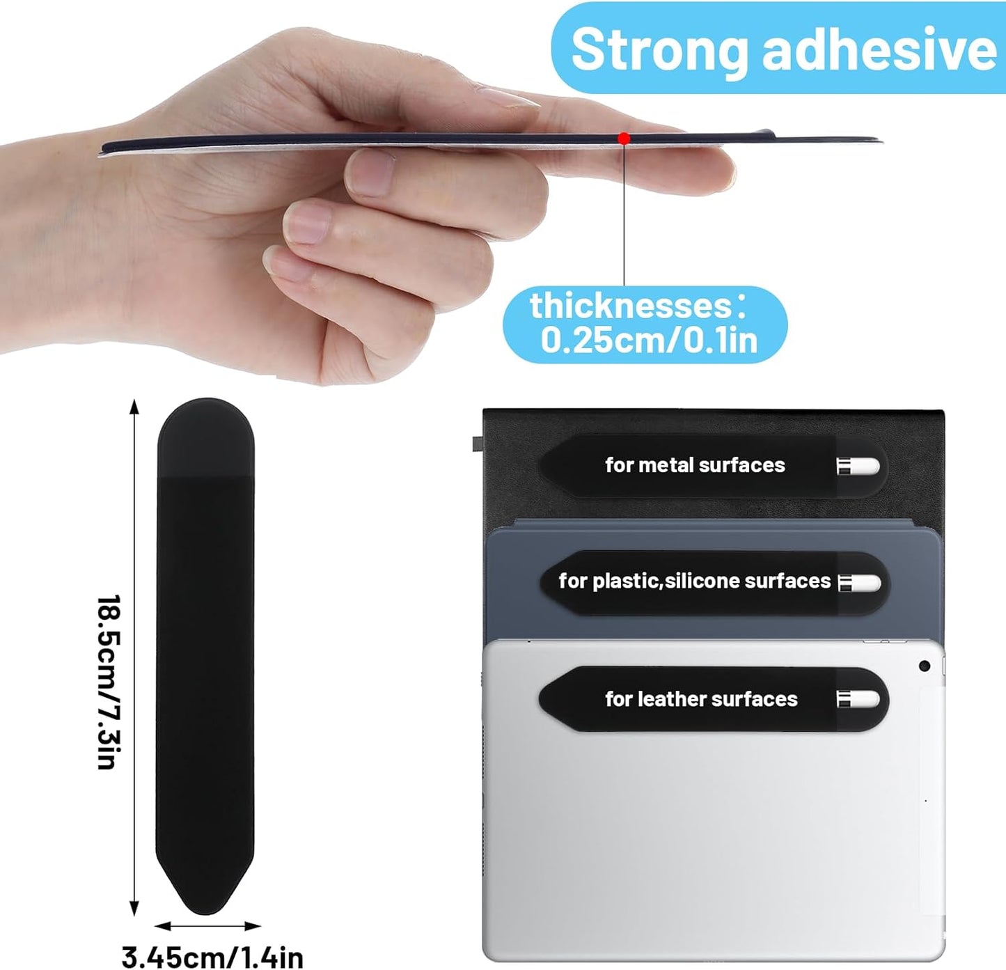 4PCS Universal Stylus Holder, Self-Adhesive Stylus Pen Case, Elastic Tablet Pen Holder for Various Types of Styluses