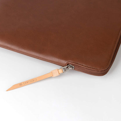 Comfyable Slim Protective Laptop Sleeve Compatible with 13/14 Inch MacBook Air & MacBook Pro M5/M4/M3/M2 Pro/Max 2026, Mac Travel Case, Laptop Pouch, Slim PU Leather Cover, Brown