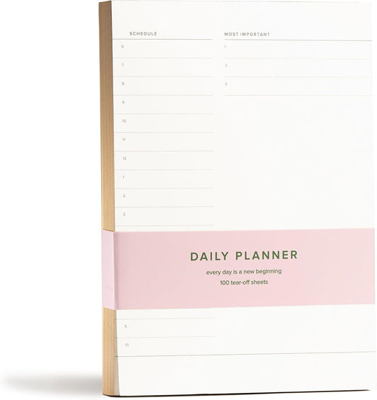 Daily To-Do List Notepad – Desk Pad for Work and Study, Lime, 8.25x5.85 Inches
