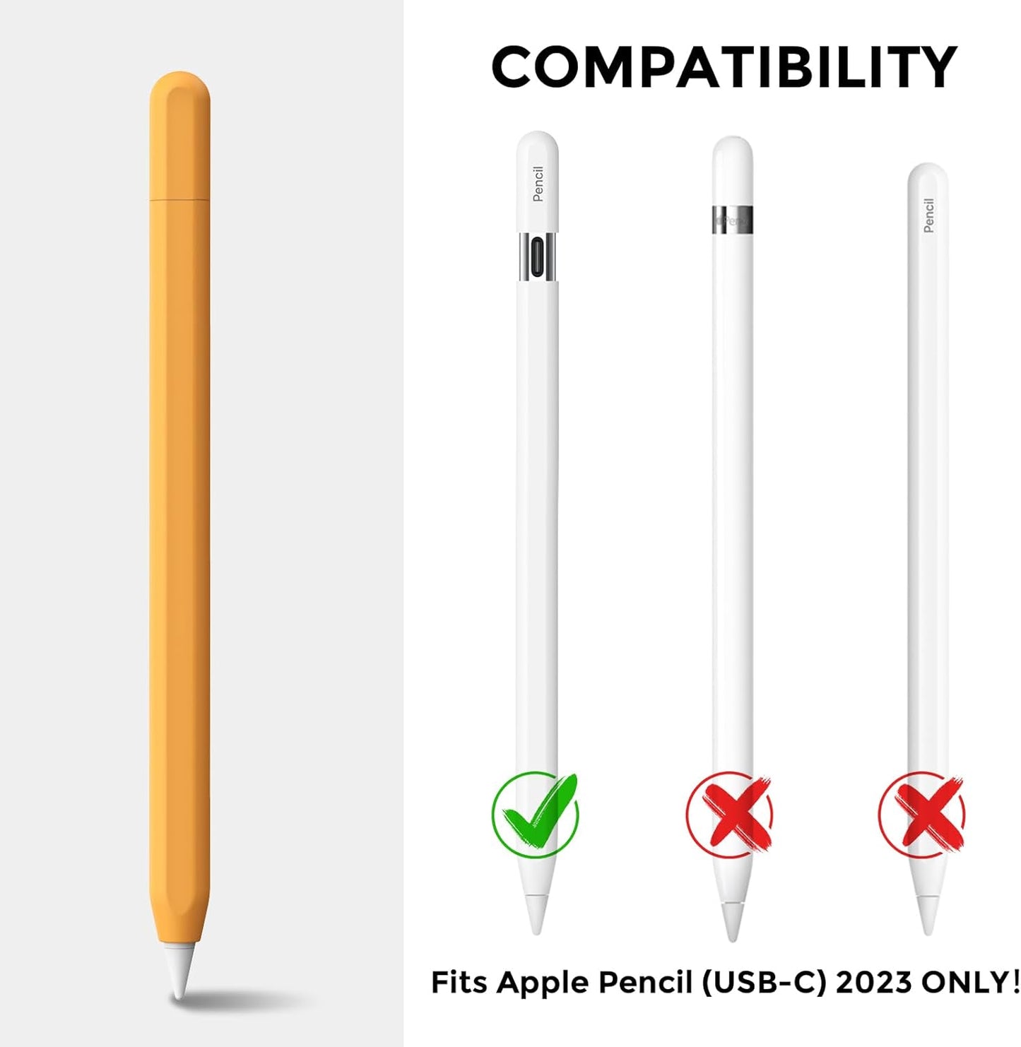 AhaStyle Silicone Case for Apple Pencil (USB-C) 2023 Ultra Thin Proteative Cover Skin Apple Pencil Sleeve Anti-Slip Grip Compatible with Apple Pencil USB C (Lavender)