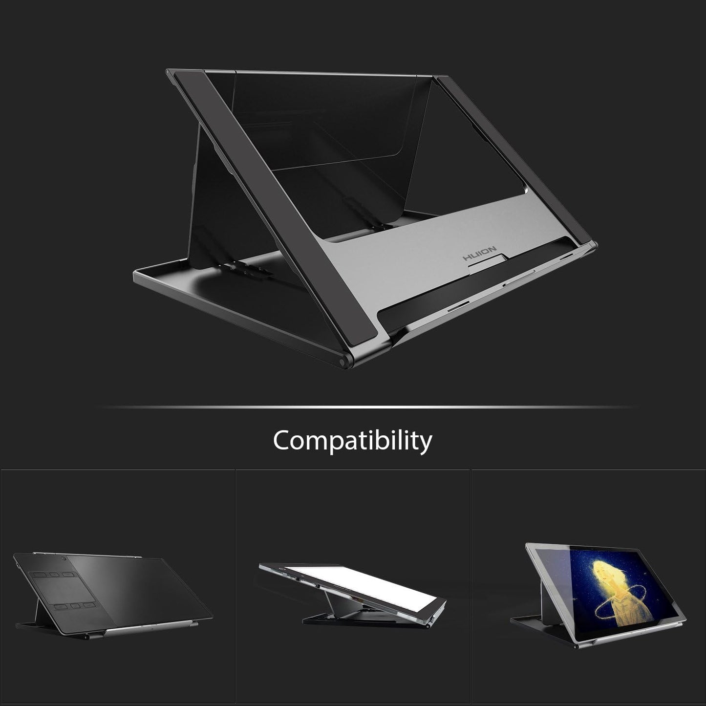 HUION ST200 Adjustable Drawing Tablet Stand Laptop Stand for 10-16inch Laptop, Tablet, Drawing Monitor