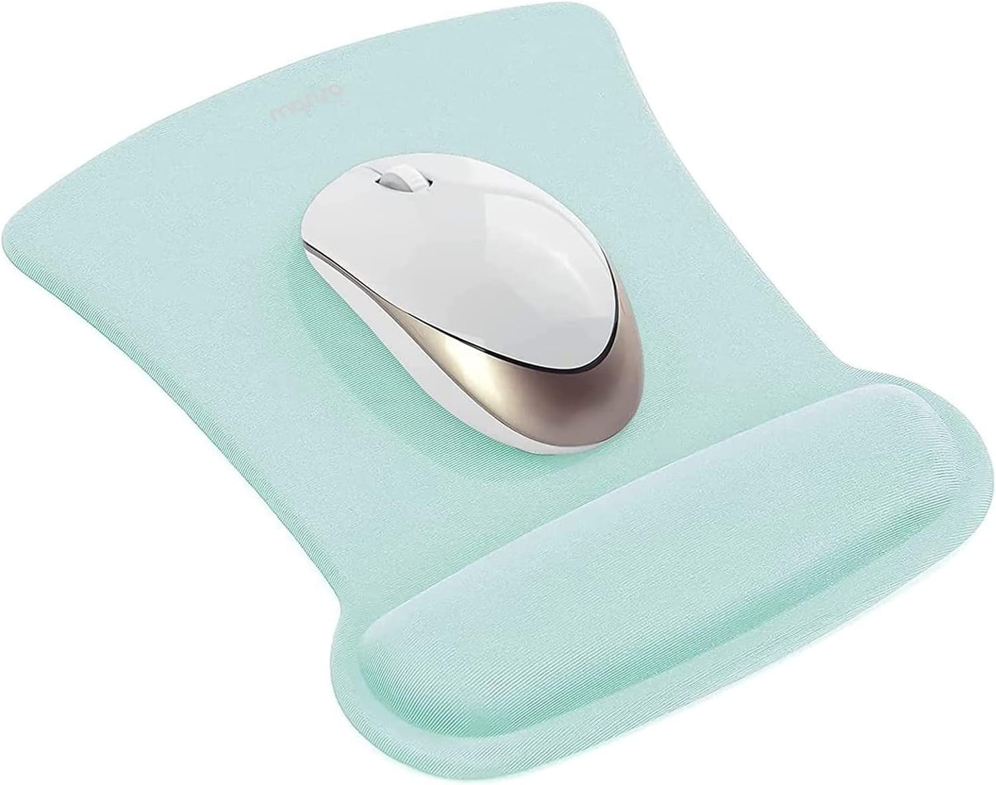 MOSISO Wrist Rest Support for Mouse Pad & Keyboard Set, Ergonomic Mousepad Non-Slip Base Home/Office Pain Relief & Easy Typing Cushion with Neoprene Cloth & Raised Memory Foam, Black