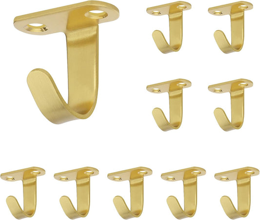 NearMoon Stainless Steel Screw Mounted Ceiling Hooks, Under-Shelf Towel/Robe Clothes Hook Heavy Duty Coat Hanger for Bathroom Kitchen Cabinet Garage, 10 Pack (Matte Black)