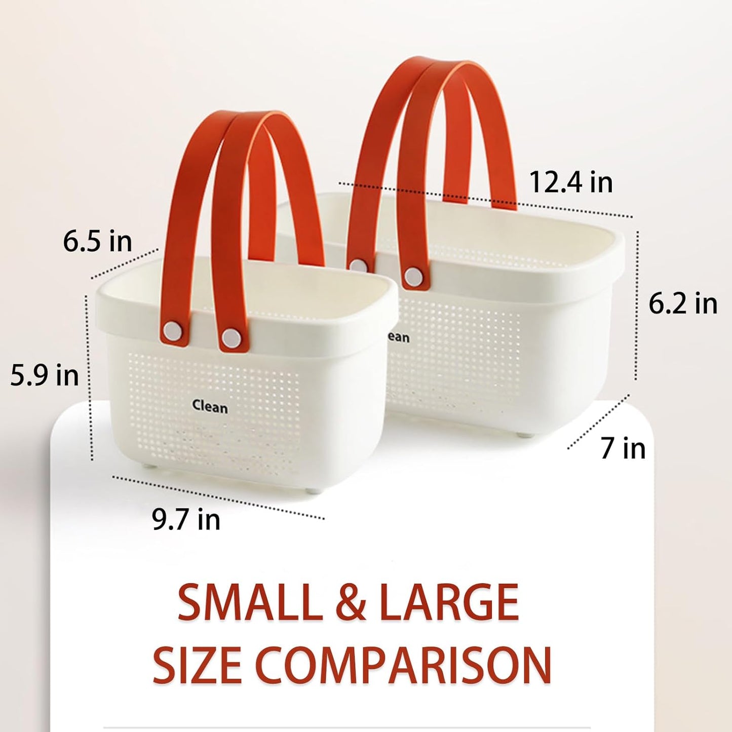 JiatuA Plastic Storage Basket with Handle Portable Shower Caddy Tote Organizer Basket Bin for Bathroom Kitchen Dorm Room Bedroom, Green