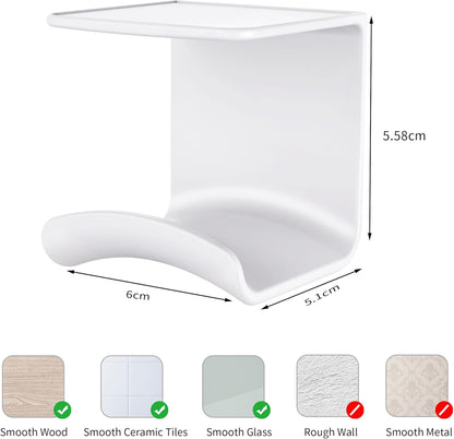 HomeMount Under Desk Headphone Hook - Adhesive Headphone Stand Hanger for Desk - White