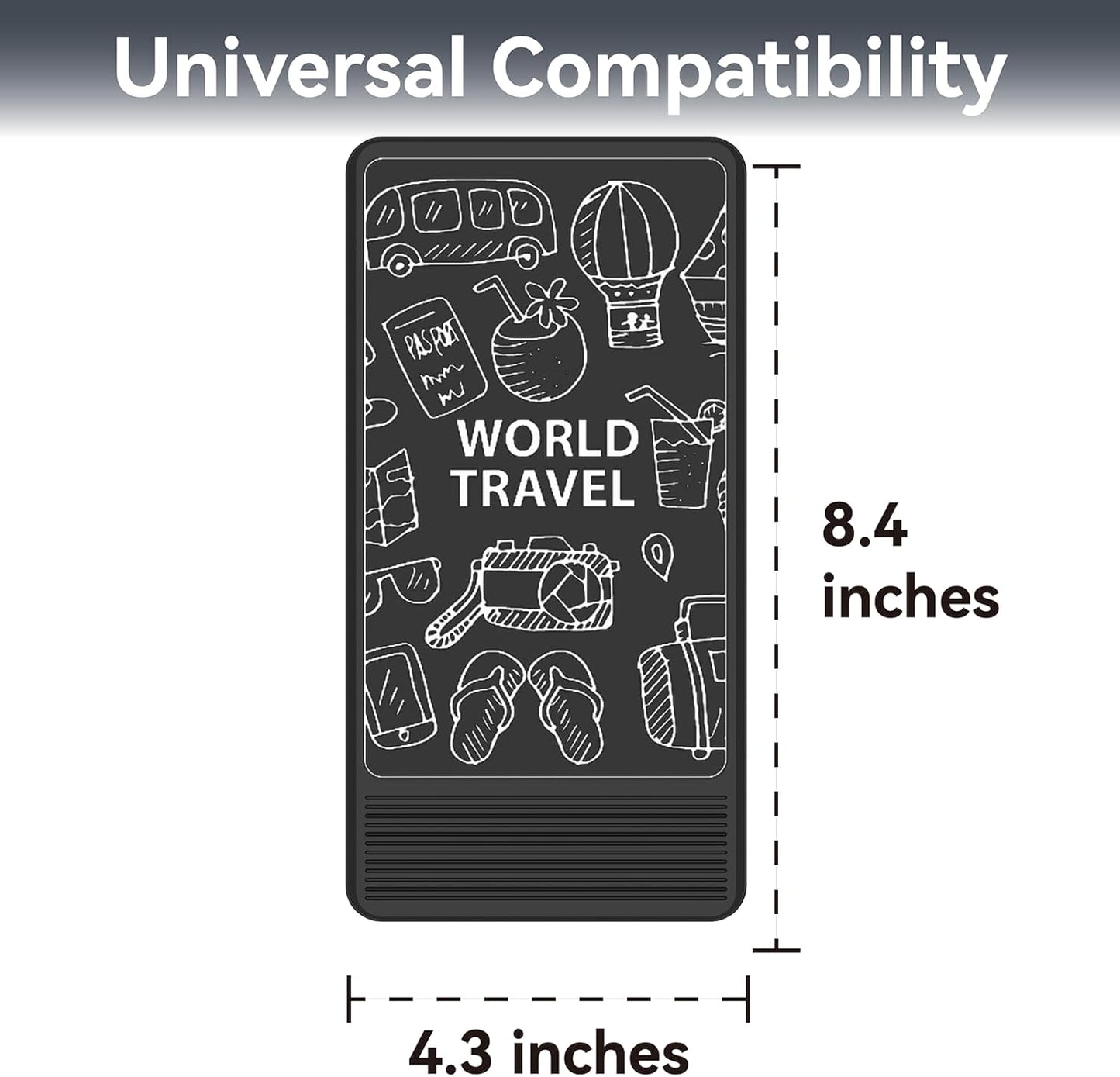 Airplane Phone Holder Mount, Travel Essentials Flexible Phone Holder, Airplane Tablet Holder for Flying, Desk, Compatible with iPhone, Smartphone, Tablet (Black Silk Screen)