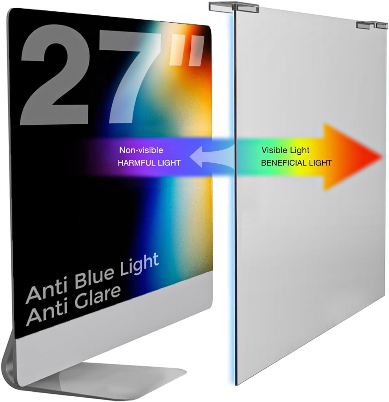 Anti Blue Light & Anti Glare Screen Protector,23-24 Inch Monitor Screen Protector for Eyes Strain,Hanging Computer Screen Blue Light Blocker for LCD TV PC Monitors(1 Pack: 23"-24" Diagonal)