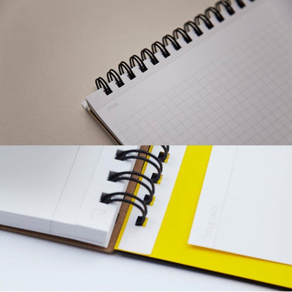 Maruman Mnemosyne Grid Notebook- Horizontal A4 Layout, 8.27" x 11.69", 70 Sheets / 140 Pages, 5mm Graph Paper Journal, Perforated Pages & Wire-Bound to Lay Flat, Black, Made in Japan