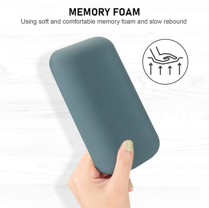 Leolee Elbow Rest Pads for Desk, Black Ergonomic Arm Rest Pads with Memory Foam & Non-Slip Base, Armrest Cushion Support Pad Relieve Elbow and Wrist Pain for Computer, Office, 2 Packs