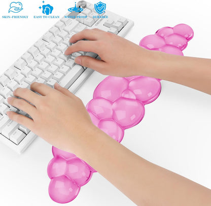 Gel Cloud Keyboard and Mouse Wrist Rest, Cute Wrist Support and Arm Support Keyboard Rest for Keyboard and Mouse Typing Pain Relief，Suitable for Office/Computer/Laptop/Gaming（White）