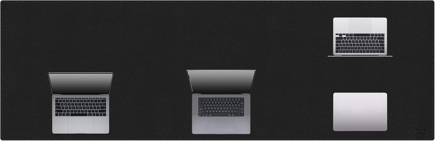 Cacoy 36" x 20" Leather Desk Mat for Home Office, Extra Large PU Leather Desk Pad Blotters, Waterproof Computer Keyboard Mat, Extended Gaming Mouse Pad, Desk Protector for Desktop and PC Laptop, Black