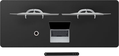 Cacoy 36" x 20" Leather Desk Mat for Home Office, Extra Large PU Leather Desk Pad Blotters, Waterproof Computer Keyboard Mat, Extended Gaming Mouse Pad, Desk Protector for Desktop and PC Laptop, Black