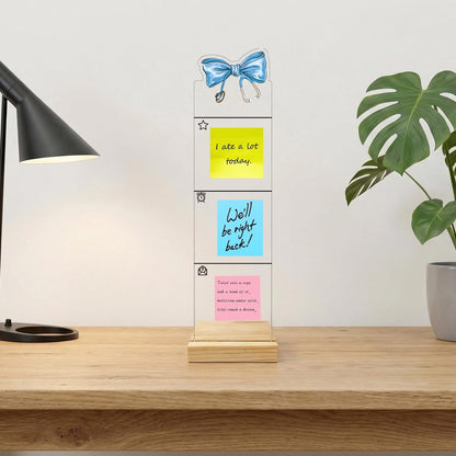 Monitor Memo Board Computer Monitor Memo Board Sticky Note Organizer Kidney Acrylic Desk Accessories Removable Wooden Base Set Sticky Notes 100 Sheets 11.8×3.1 inches