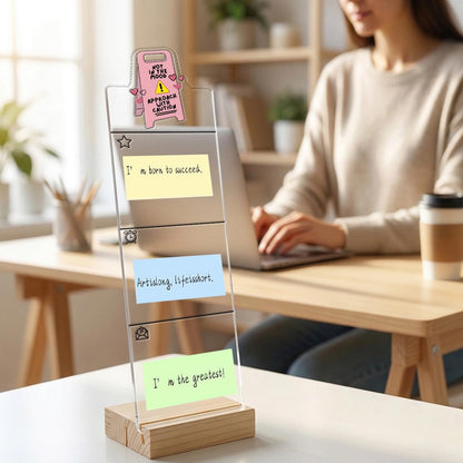 Monitor Memo Board Computer Monitor Memo Board Sticky Note Organizer Hold On Partner Im Overstimulated Sign Acrylic Desk Accessories Removable Wooden Base Set Sticky Notes 100 Sheets 11.8×3.1 inches