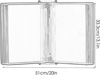 Wall Mount Reference Display System, Catalog Display Rack, A4 Folder Wall-Mounted File Holder, 10 Panels Desktop/Wall Reference System, Poster Flip Book,Folders(Green)