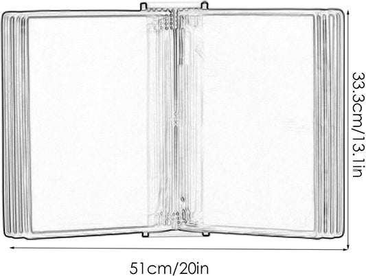 Wall Mount Reference Display System, Catalog Display Rack, A4 Folder Wall-Mounted File Holder, 10 Panels Desktop/Wall Reference System, Poster Flip Book,Folders(Green)