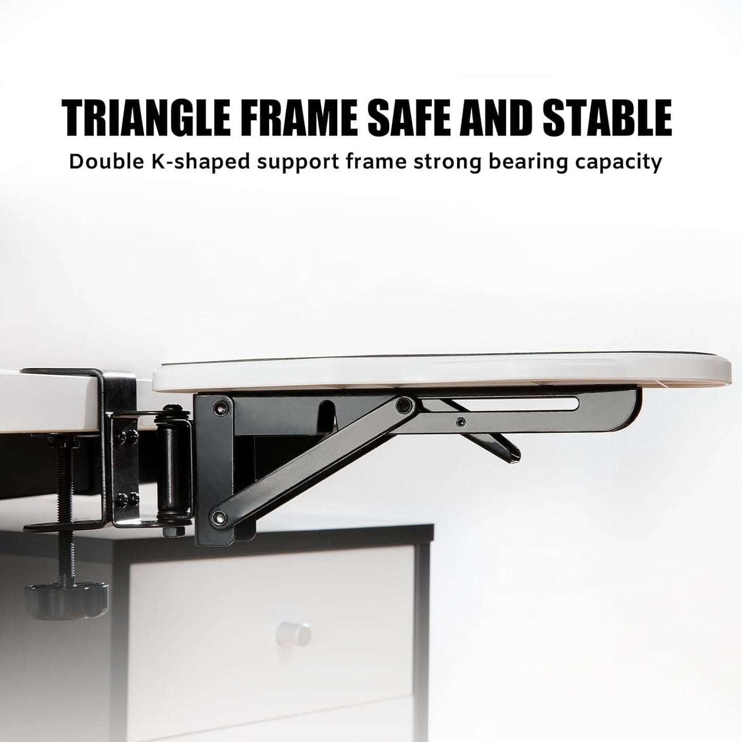 Computer Arm Rest for Desk, 180° Adjustable Rotating Desk Extender Tray, 90° Foldable Elbow Arm Support, Ergonomic Desk Arm Wrist Rest Shelf for Home and Office