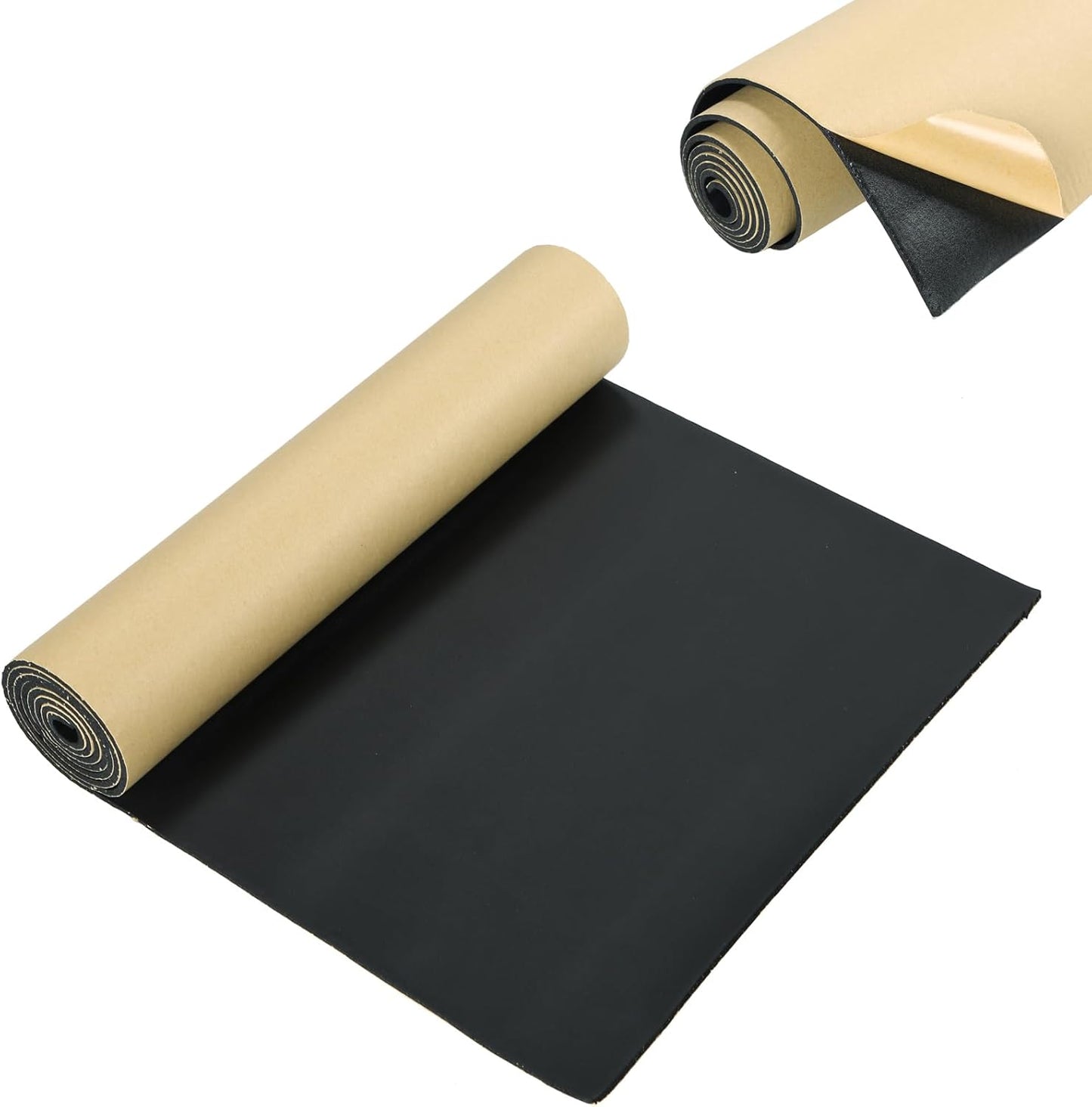 Sponge Neoprene Foam Rubber Sheet with Adhesive, 1/4" T x 12" W x 54" L, 4.5 Sqft for DIY Padding, Gaskets, Weatherproofing, Soundproofing, Vibration Dampening, Sponge Neoprene Foam Rubber Sheet