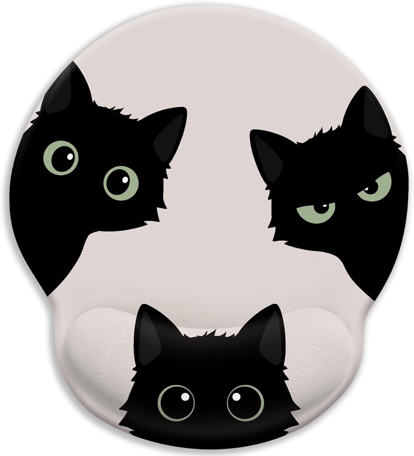 LIMKRIAN Cat Ergonomic Mouse Pad with Wrist Rest, Gaming Mouse Pad with Wrist Support, Funny Mouse Pads for Desk, Computer Mousepad with Non-Slip Pain Relief PU Base, Cute Office Desk Accessories