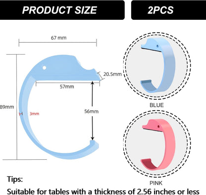 2PCS Purse Hook for Table Purse Hanger for Desk Portable Desk Bag Hook Non-slip Purse Holder for Table High-Strength Alloy Material for Durability Hangers for Table for Heavy Loads((Black and Gray)