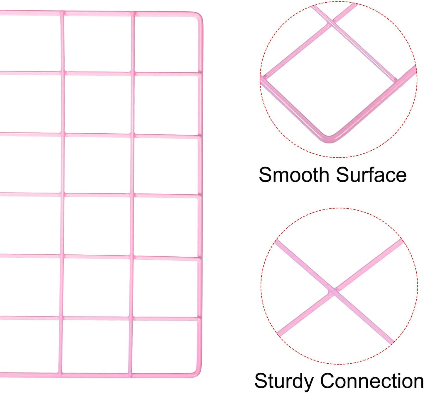 PATIKIL 24"x12" Wire Grid Panel, 2 Pack Wall Grid Decorative Panels Board Photo Pictures Display Decor Hanging Organizer for Home Office, Black